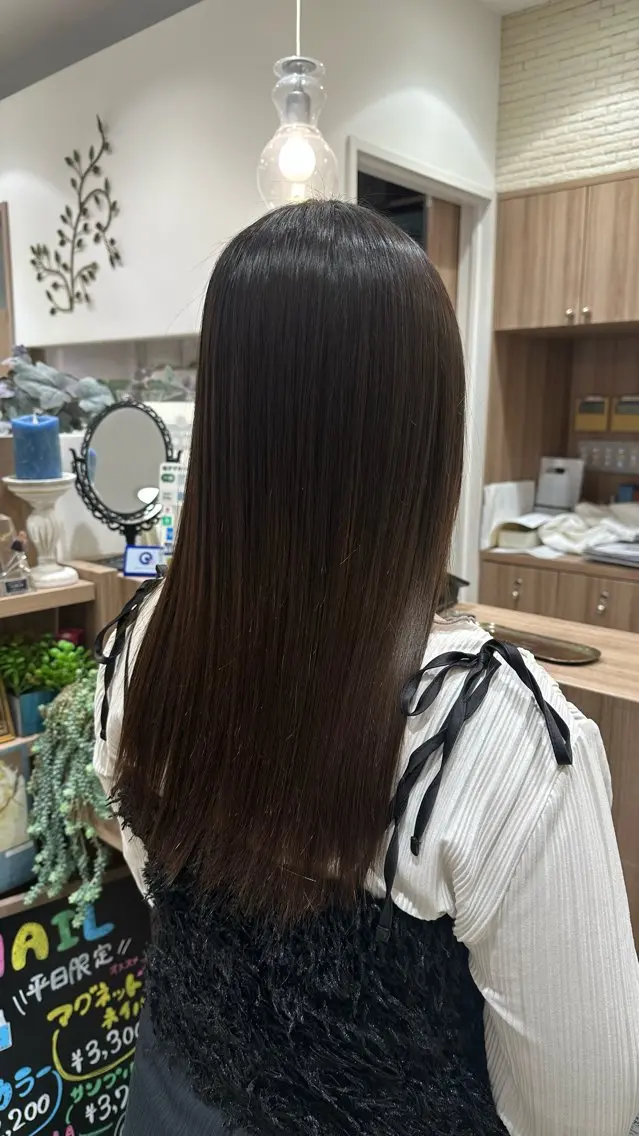 ロング 縮毛矯正 カット Miyu🦄ash カット/まつげのヘアスタイル