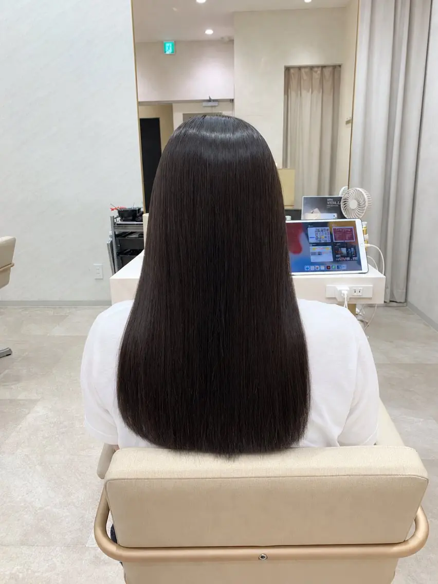 ロング パーマ 酸性ストレート ストレートパーマ ヘアカラー 縮毛矯正 sinsia縮毛矯正 酸性ストレート 銀座のヘアスタイル