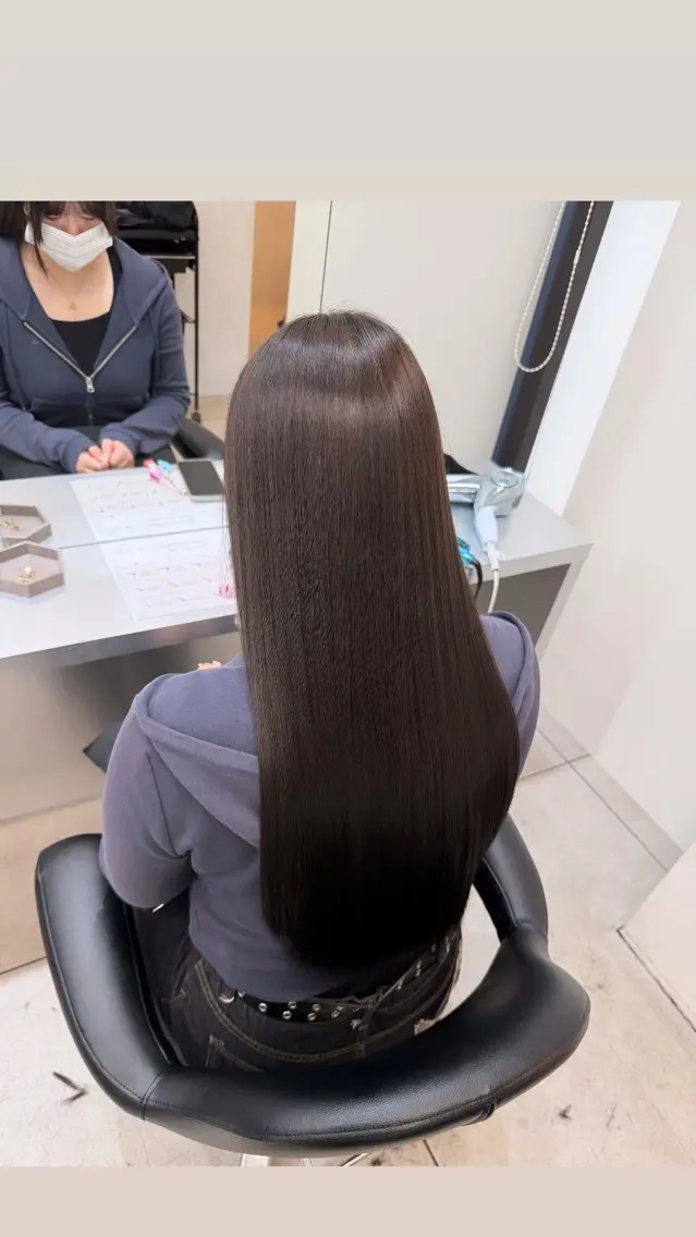 ロング カット ヘアカラー 縮毛矯正 トリートメント 艶髪/縮毛矯正/ Core mikuaのヘアスタイル