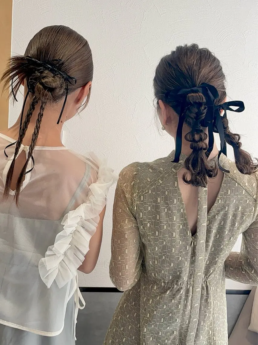 【8時30分から!ペア来店用🍎何回でもok】ヘアアレンジ・ハーフアップ・まとめ髪・編みおろしetcの写真