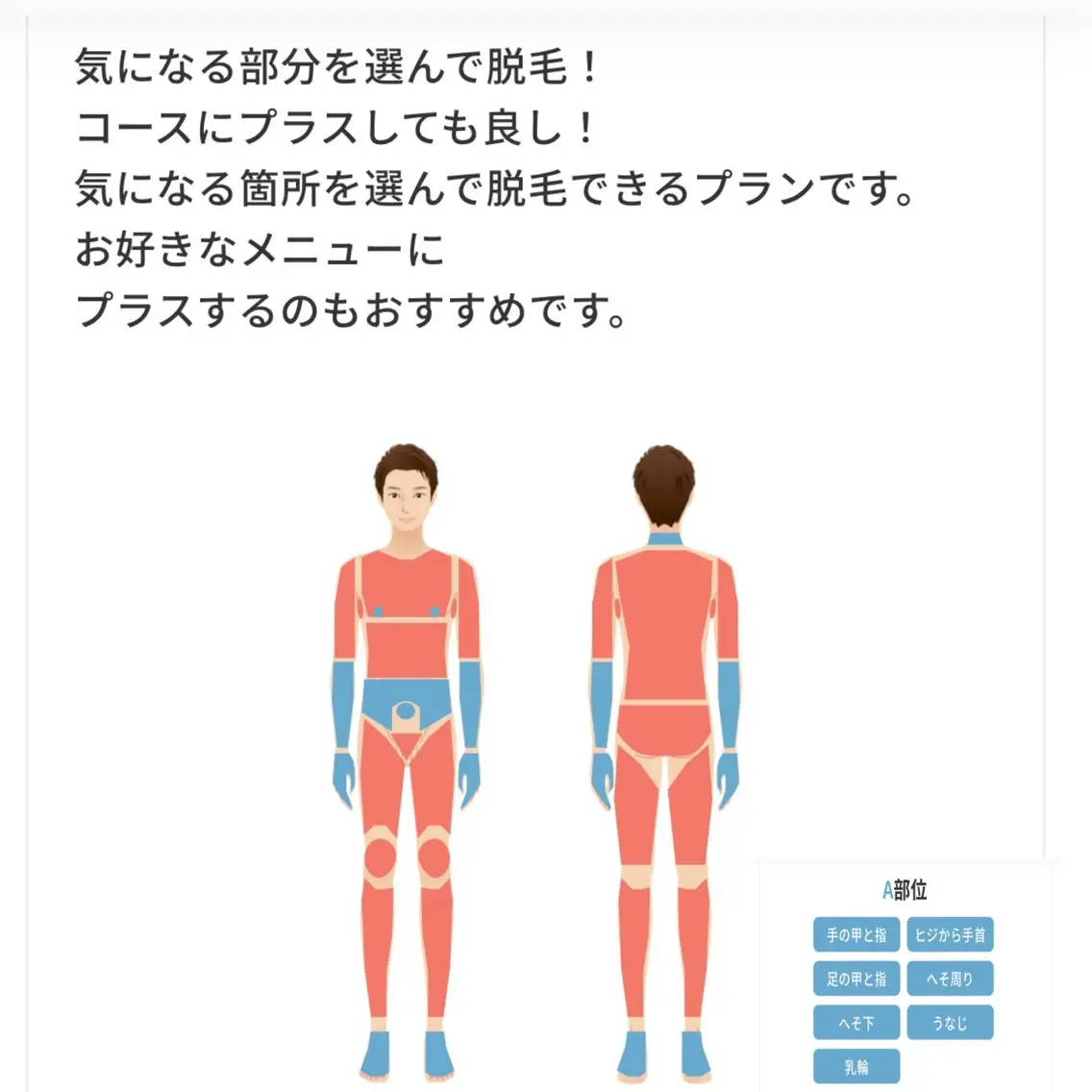 メンズ 脱毛 都度払い制メンズ脱毛 オーナーのエステ・リラクイメージ