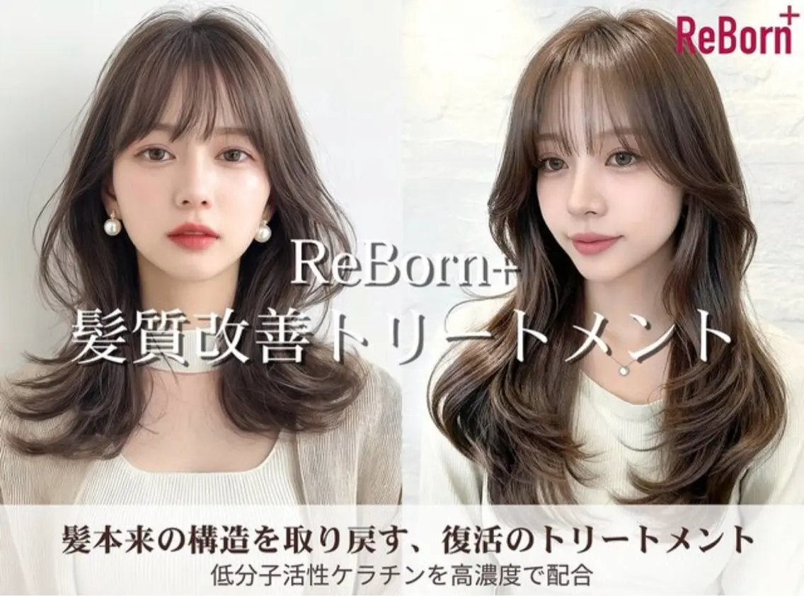 【極上のうる艶髪🕊️】カット+ReBorn髪質改善ケアカラー全体の写真