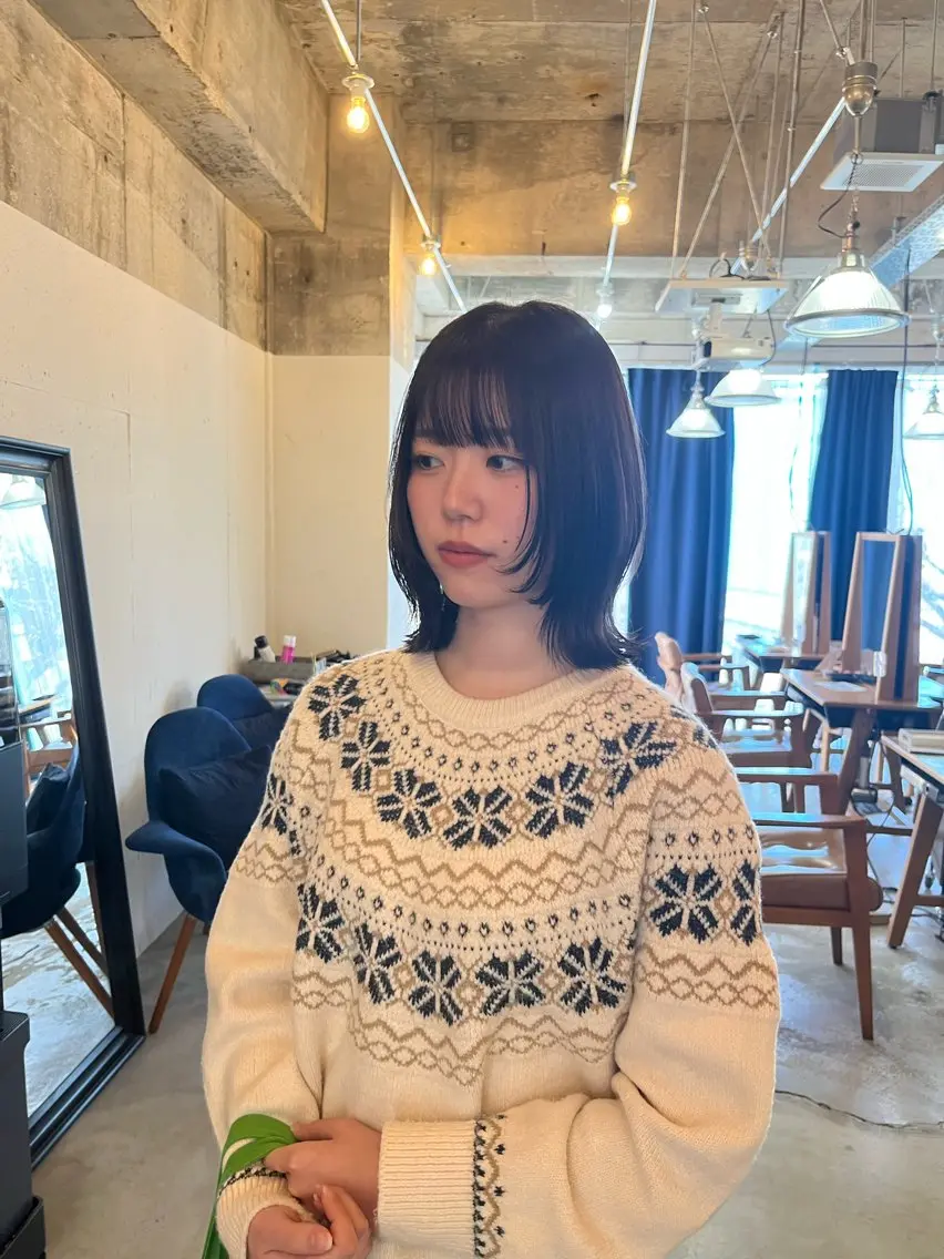 ミディアム カラー ブラウンカラー 顔まわりレイヤー 顔周りカット レイヤーカット カット ヘアカラー トリートメント SABO /透明感カラー/美髪のヘアスタイル