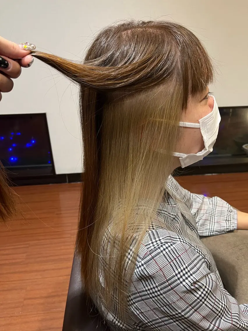 ミディアム カラー ベージュカラー インナーカラー ミルクティーベージュ ヘアカラー トリートメント 🐻牧野 芹帆🐻のヘアスタイル