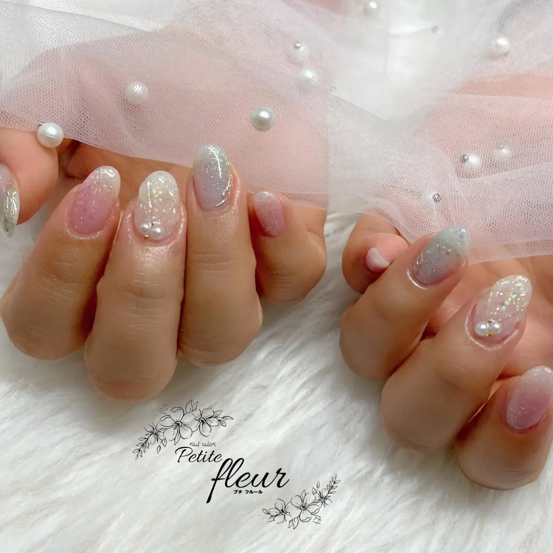 ネイル ラメ(グリッター) ❁⃘*。Petite fleur❁⃘*りさのネイルデザイン