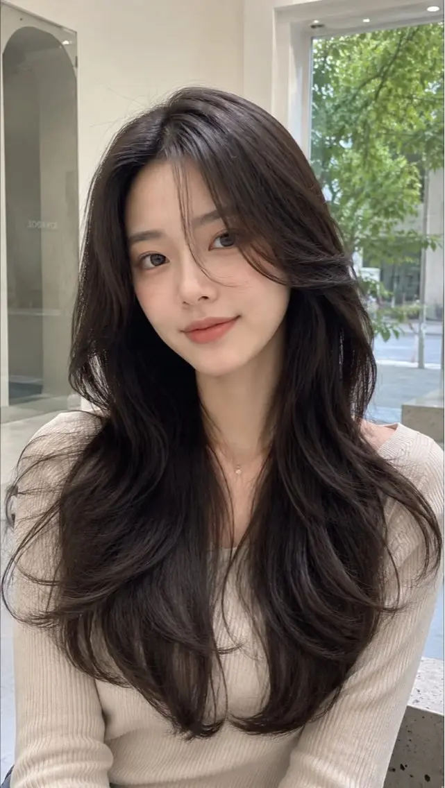 ロング カラー ブリ—チ🌈カラ— 🌀パ—マ🌿ちえのヘアスタイル