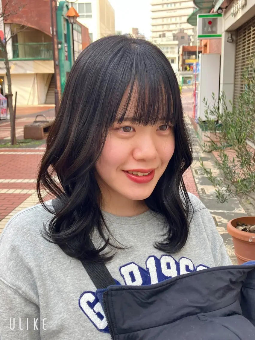 セミロング 阿部 雲母のヘアスタイル