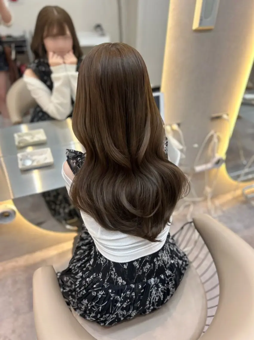 ロング カット ヘアカラー 韓国トレンド💓 阿部あんじゅのヘアスタイル