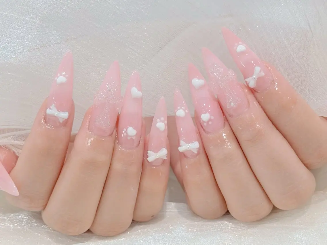 ネイル ジェルネイル 韓国ネイル ロングネイル 持ち込み パラジェル ハンドネイル Luci Nail Shinokuboのネイルデザイン