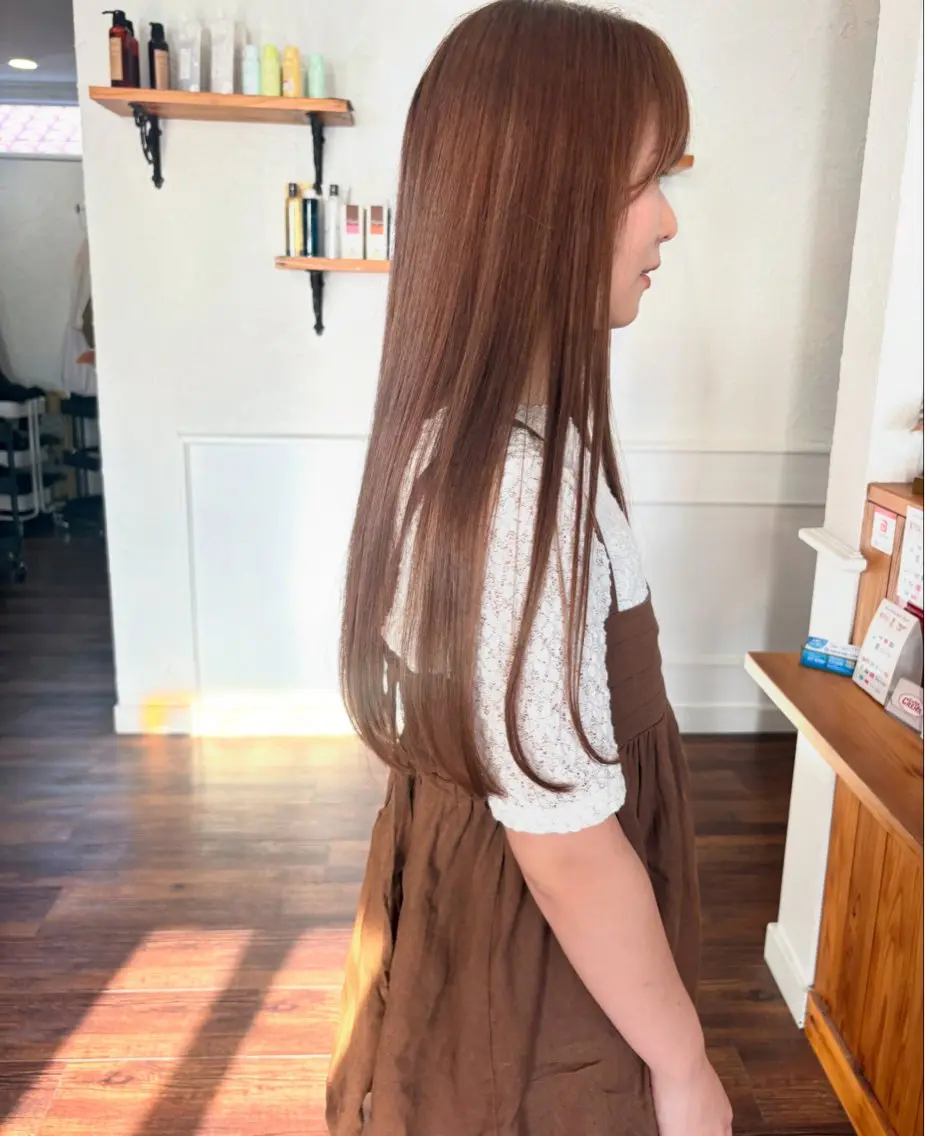 ロング カラー 縮毛矯正 江原 彩華のヘアスタイル
