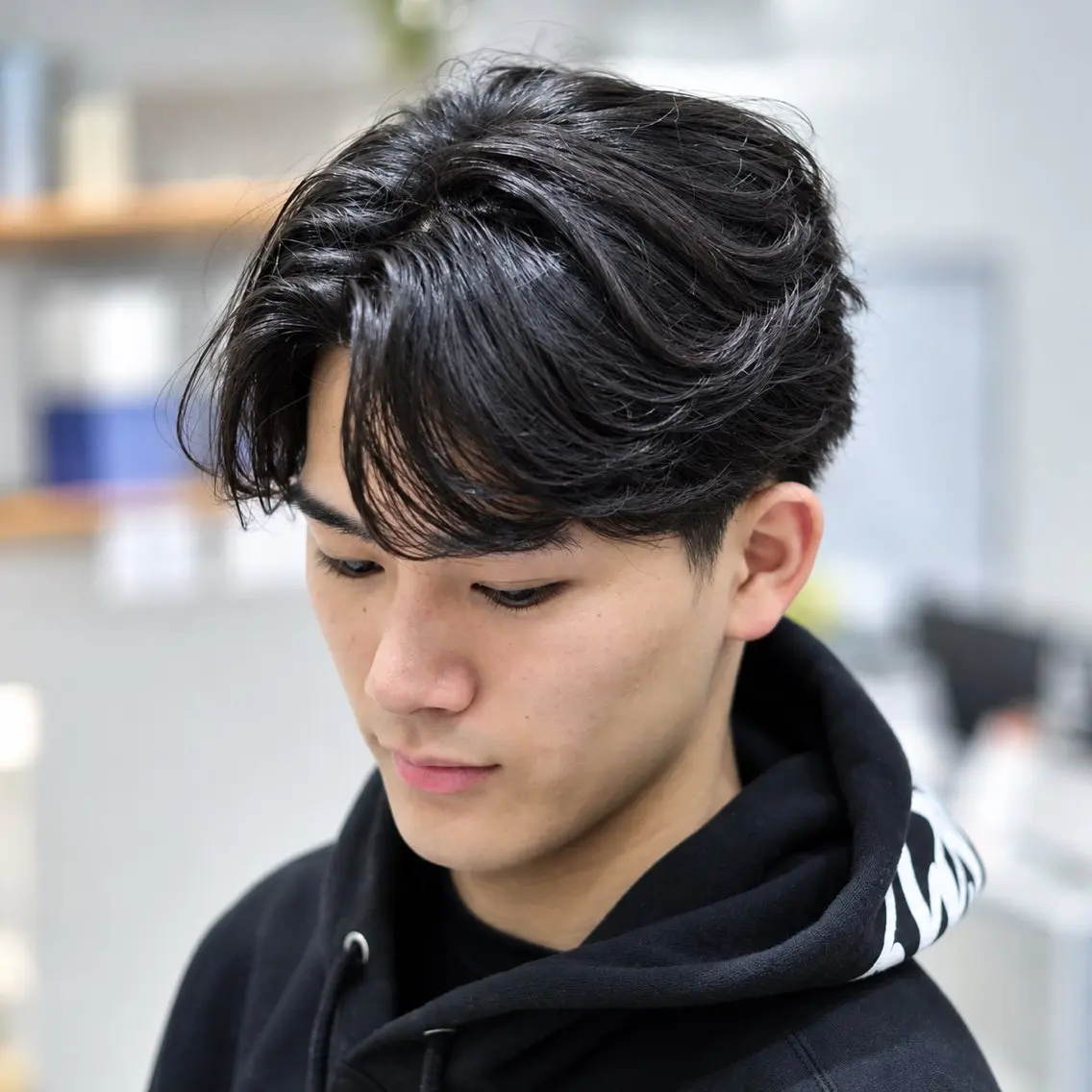 ミディアム メンズ センターパート カット メンズカット✂️/ パーマ🌀/金敷幸作のヘアスタイル