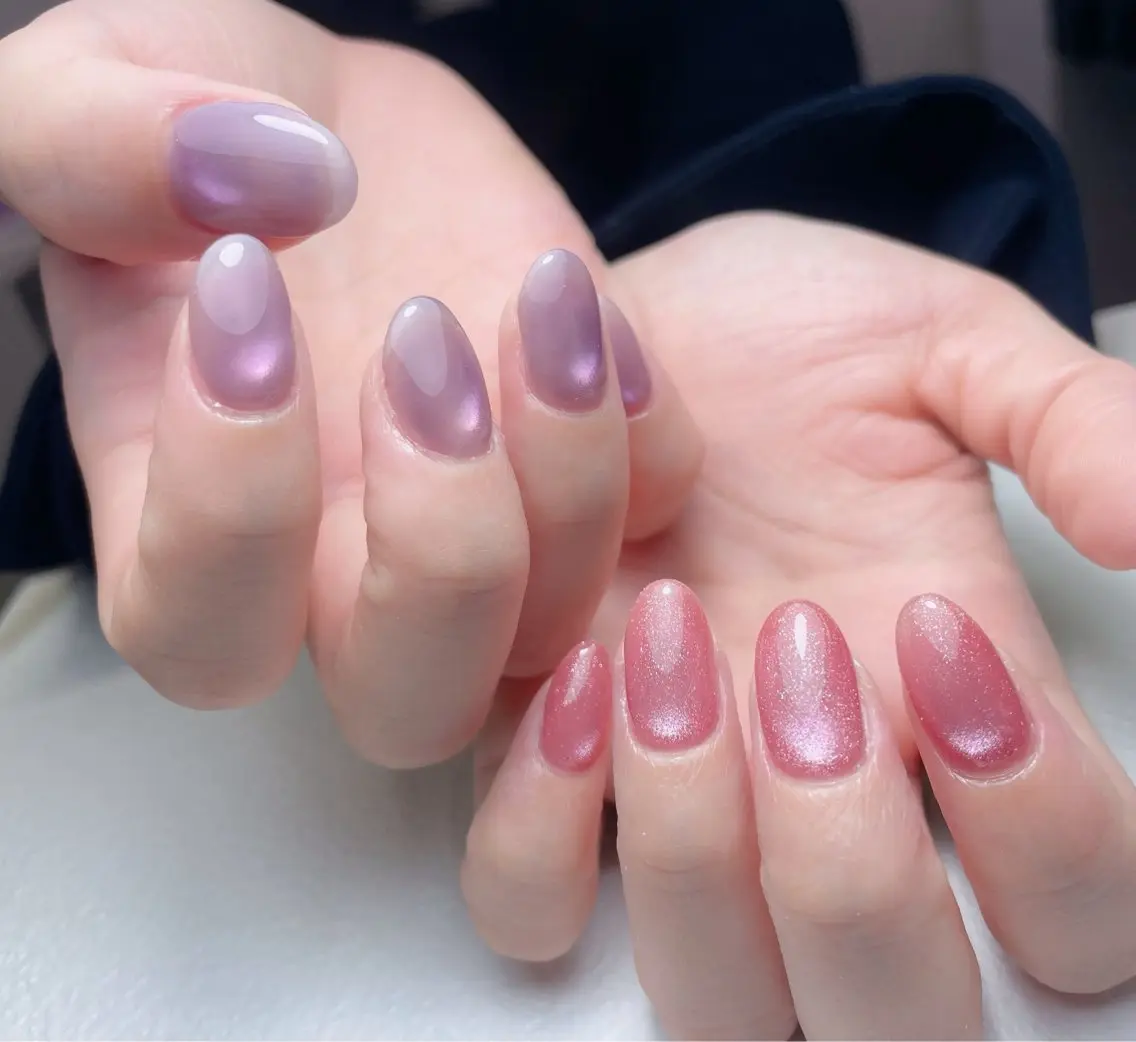 ネイル チークネイル フレンチネイル ジェルネイル ラメ(グリッター) ラメグラデーション 中野駅から2分 MEO NAILのネイルデザイン