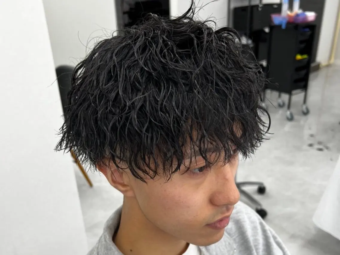 ショート パーマ メンズ カット パーマ ヘアセット 垢抜けメンズパーマ/ だいち先輩のヘアスタイル