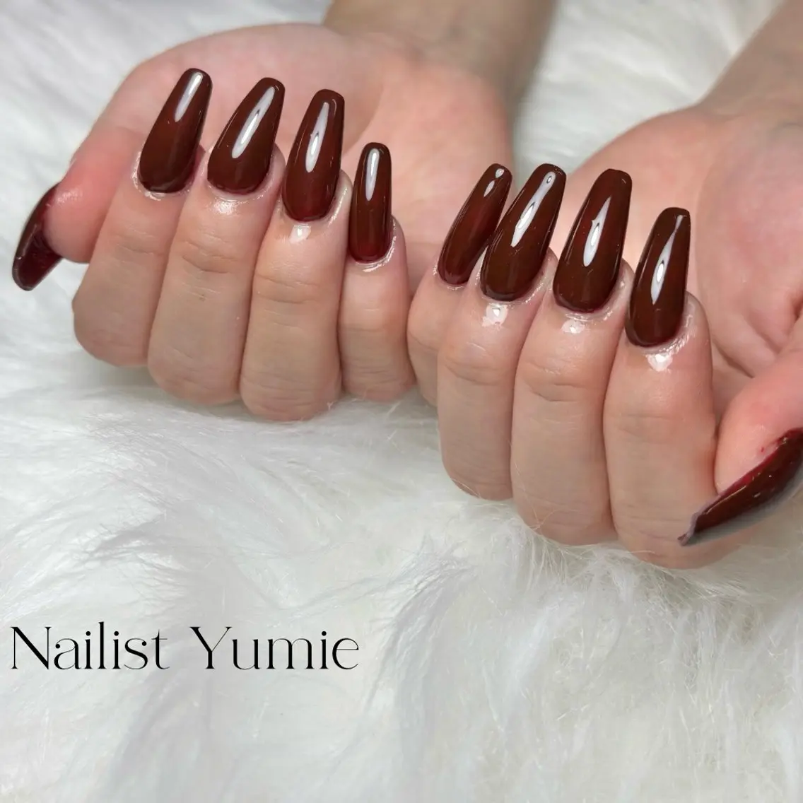 ネイル ボルドー ハンドネイル NAILSALON en+沖縄市美原のネイルデザイン