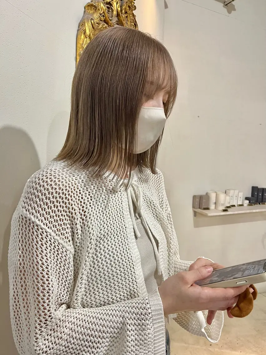 ミディアム ヘアカラー トリートメント ダブルカラー/透明感 💈JUNYA💈のヘアスタイル