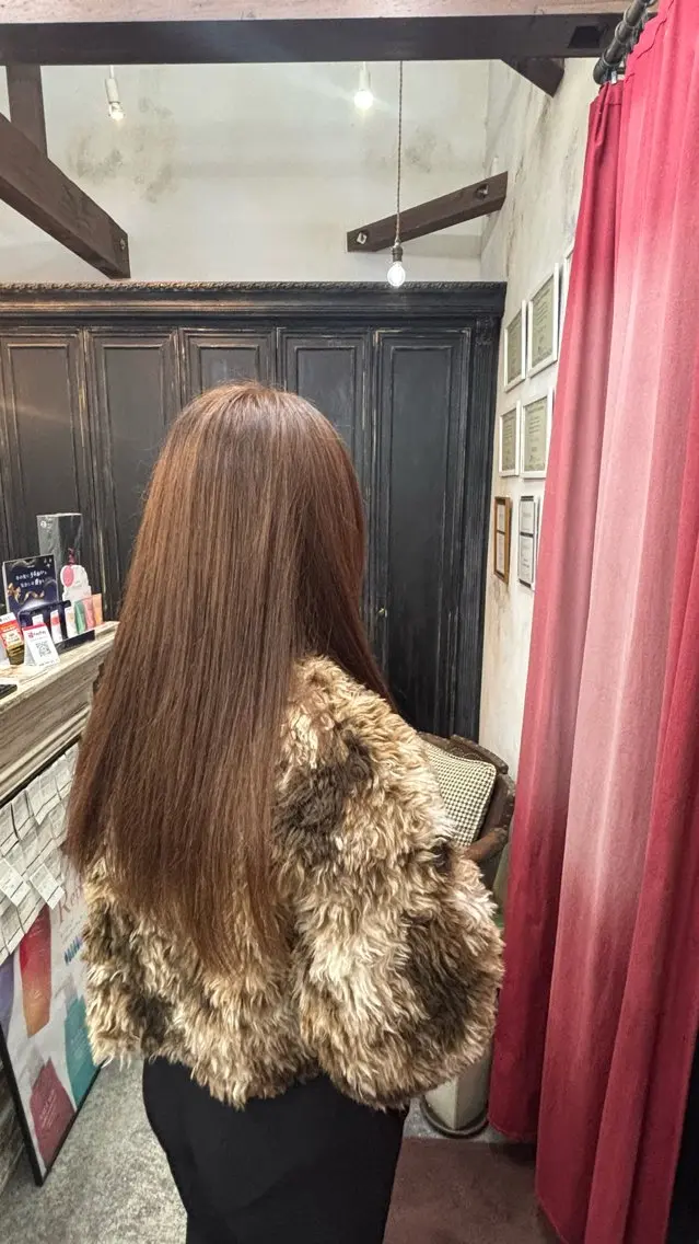 カラー ふたつやゆら🤎ྀི カラー、縮毛矯正のヘアスタイル