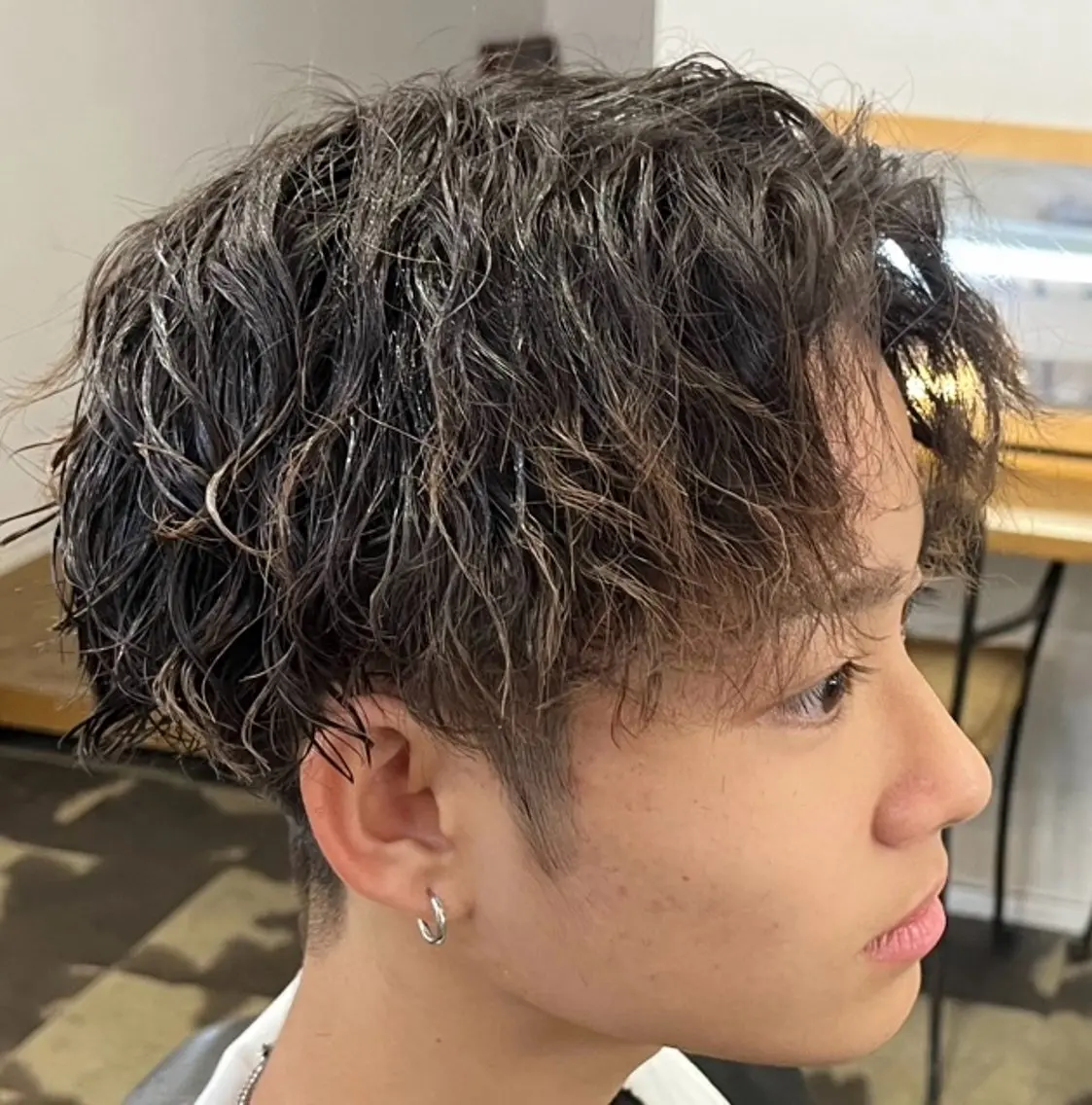 パーマ メンズ カット パーマ 市道 翼のヘアスタイル