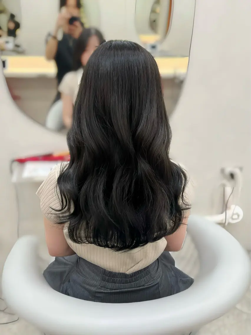 セミロング カラー ヘアカラー トリートメント 韓国ハッシュカット/ 新宿/髪質改善/岡崎のヘアスタイル