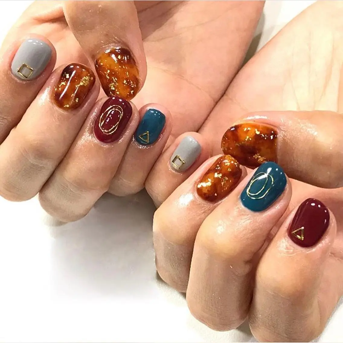 ネイル 渋谷／チップ長さ出し 👑アプレgel-xのネイルデザイン