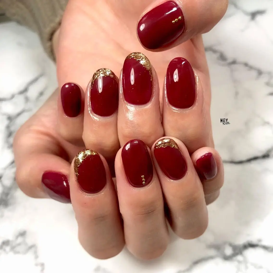 ネイル フレンチネイル ミラーネイル NAIL NOWのネイルデザイン