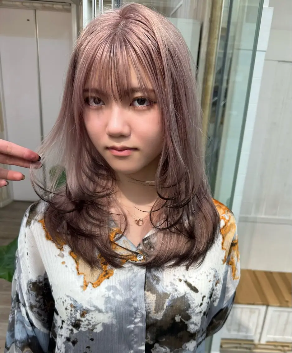 🌈🫧デザインカラー🫧🌈カット+0ダメージカラー+ケアブリーチ💨🪄🌬️の写真