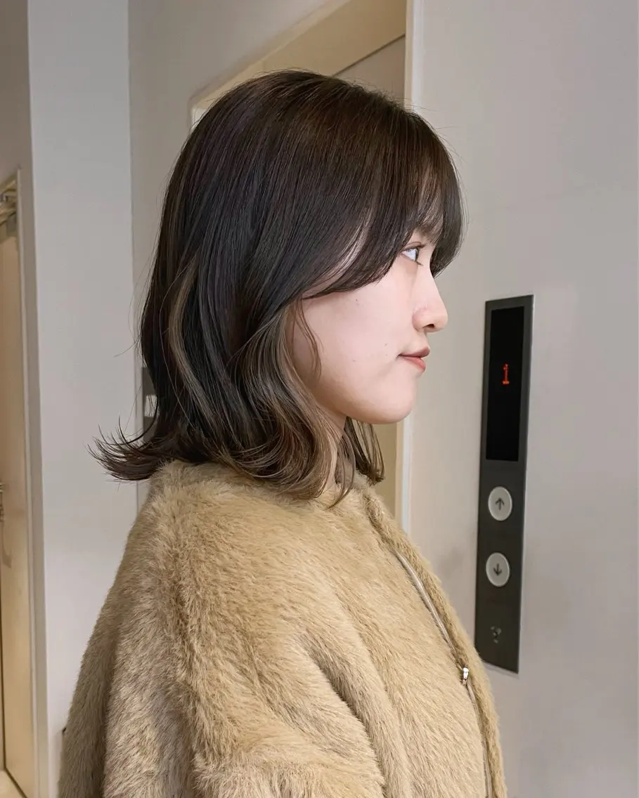 ミディアム かわい りほのヘアスタイル