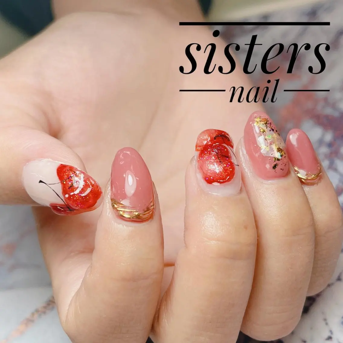 ネイル アートネイル キラキラネイル ニュアンスネイル 夏ネイル sisters nail.fのネイルデザイン
