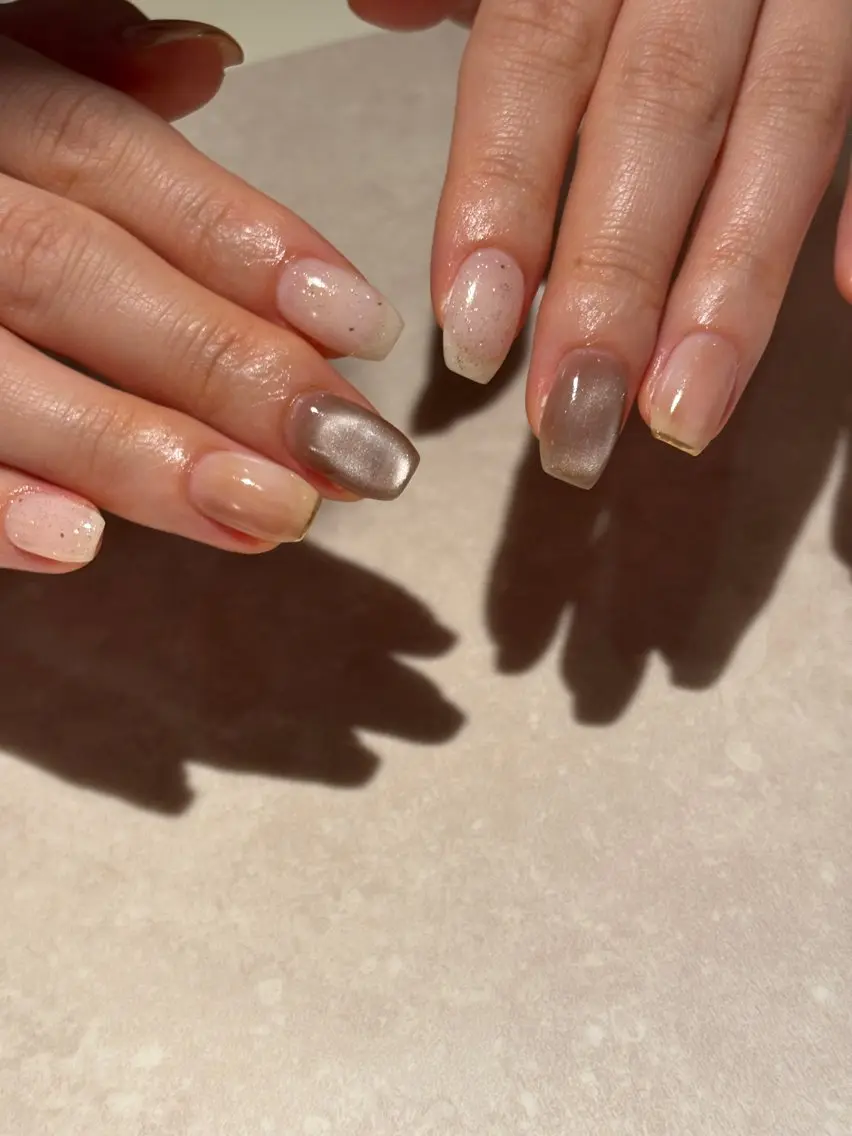 ネイル ニュアンスネイル ハンドネイル モデル募集🍑渋谷 Nanamiのネイルデザイン