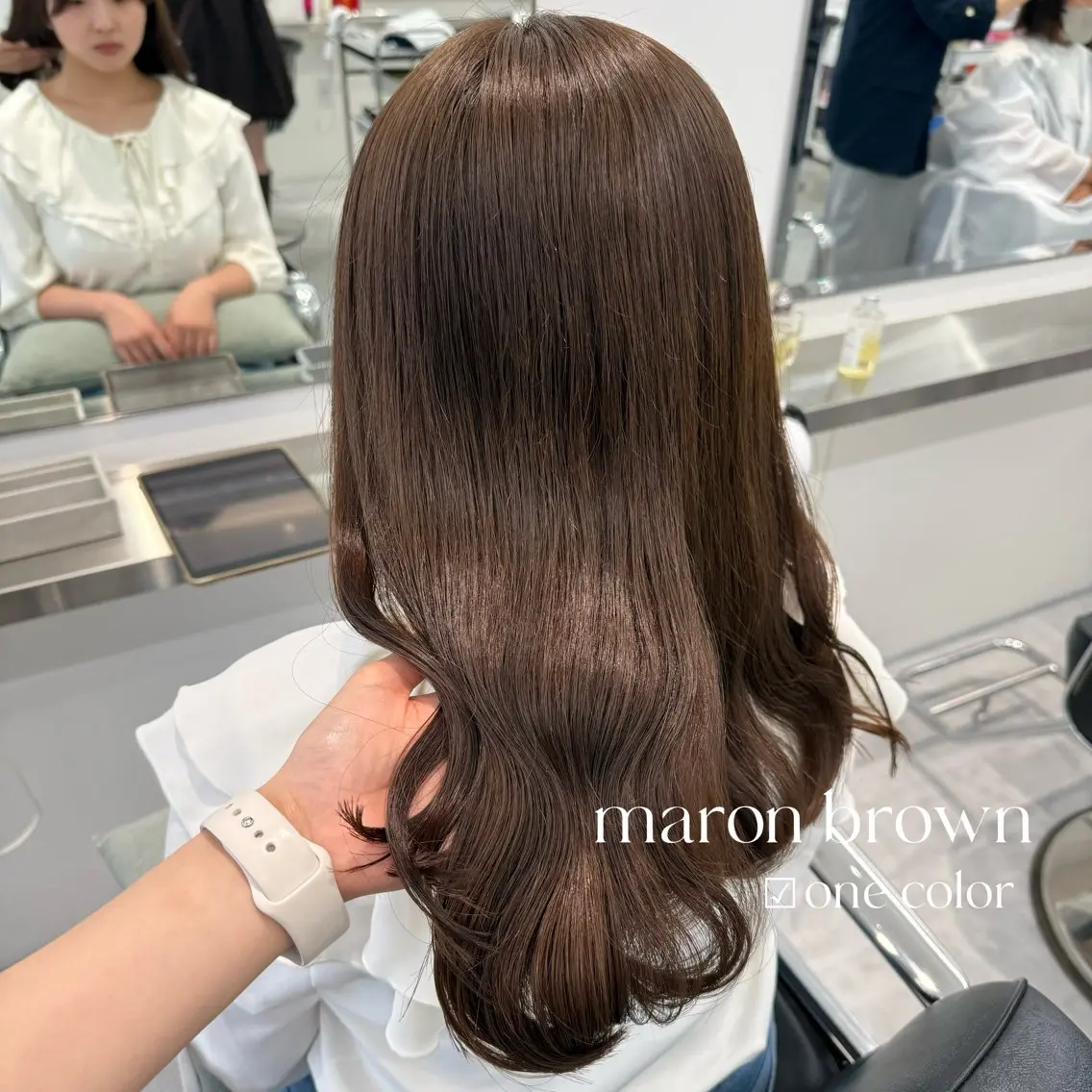 セミロング カラー カット ヘアカラー ParveMix￤ 大賀さつき🍨🤍のヘアスタイル