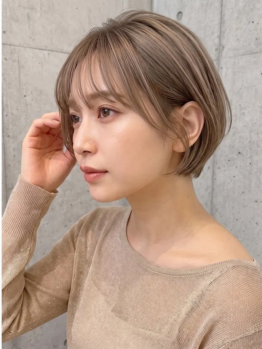 ショート 韓国風🥀透明感 カラー🖤uraraのヘアスタイル