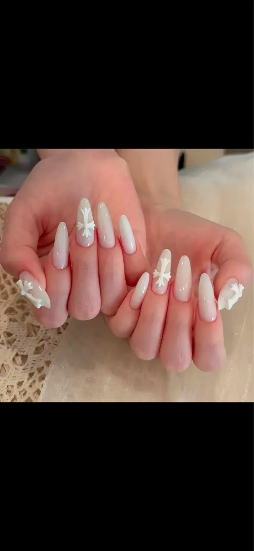 ネイル 韓国ネイル ロングネイル 持ち込み リボン ワンホンネイル MEO MEO NAIL  守山のネイルデザイン