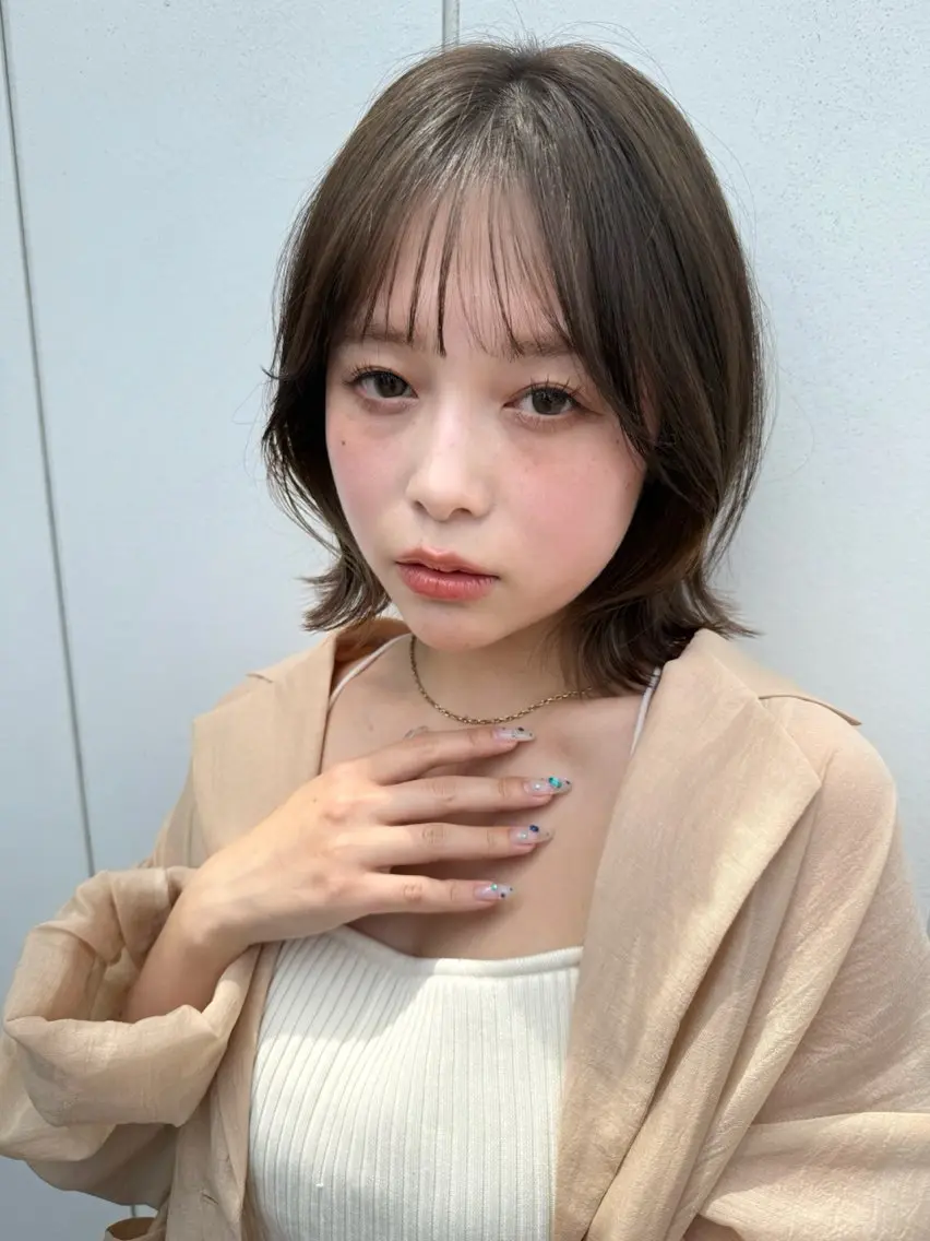ミディアム カラー ブリーチ 透明感カラー ダブルカラー ブリーチなしカラー ヘアカラー 透明感カラー│ レイヤーヘア中居美樹のヘアスタイル