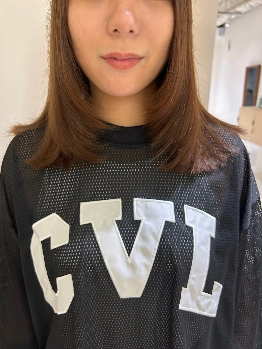 ミディアム 田中 樹奈のヘアスタイル