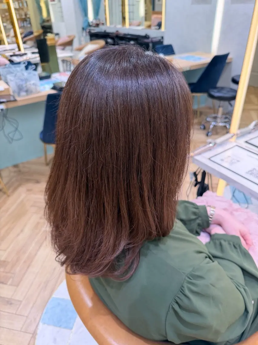 ミディアム カラー ヘアカラー トリートメント 羽田野 光希のヘアスタイル