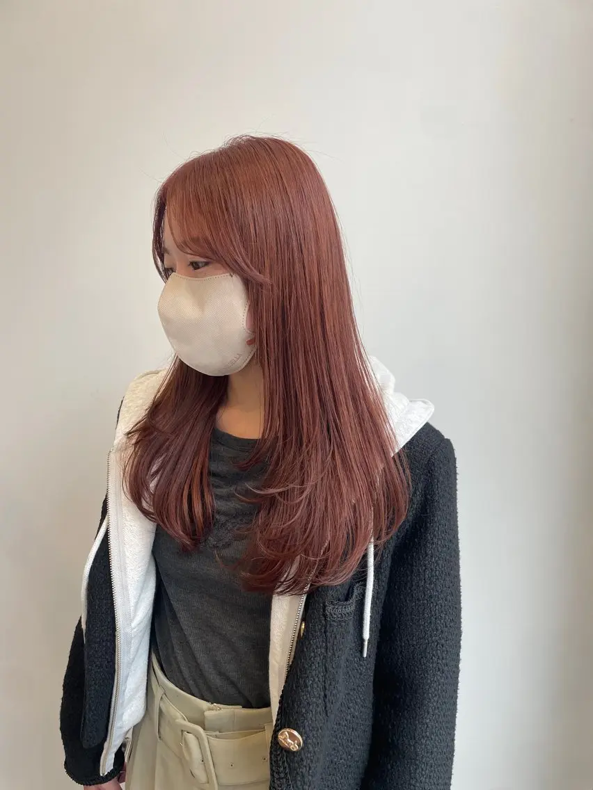 ロング カラー ブラウンカラー オレンジ オレンジブラウン カット ヘアカラー トリートメント ナチュラルカラー 児玉優香のヘアスタイル