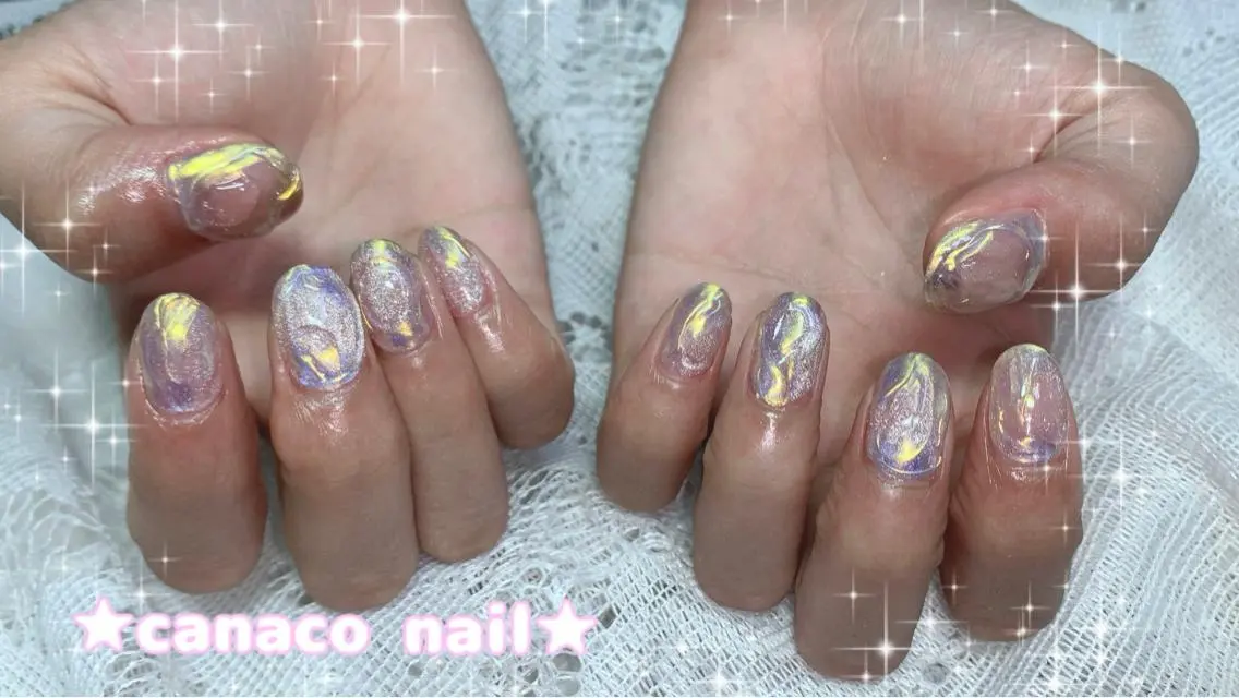 ネイル アートネイル オーロラネイル クリアネイル ジェルネイル マグネットネイル ハンドネイル ハンドケア ベテランネイル cnc nailのネイルデザイン