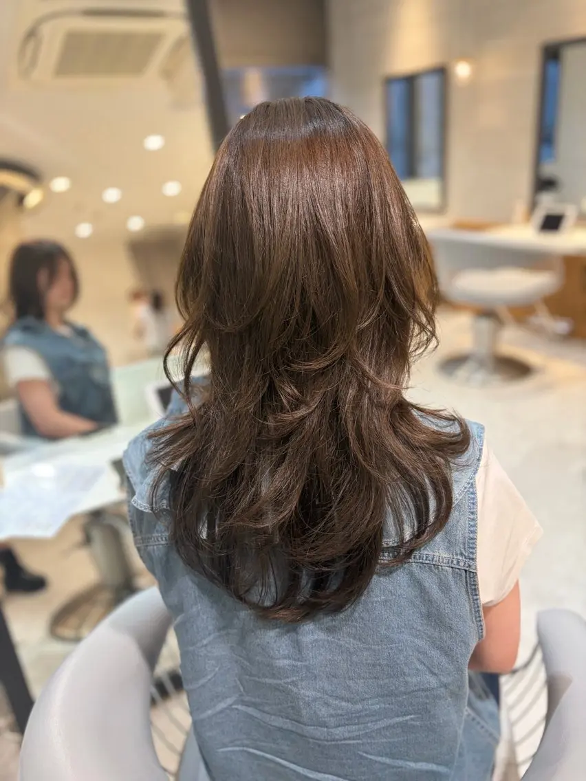 セミロング カラー カット トリートメント ヘアセット/レイヤー 赤み消し/はるかのヘアスタイル