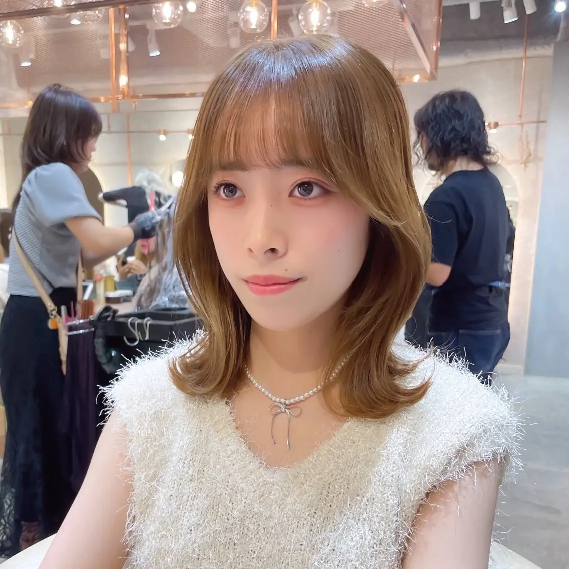 ミディアム カット ヘアカラー トリートメント レイヤー/韓国ヘア 縮毛矯正🫧鈴木颯のヘアスタイル