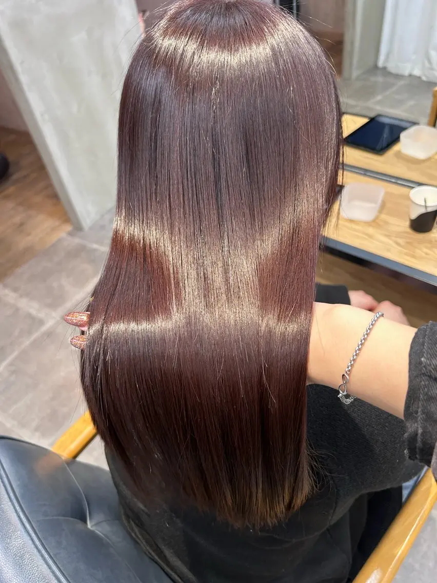 セミロング カラー 韓国×髪質改善カラー 💎hinaのヘアスタイル