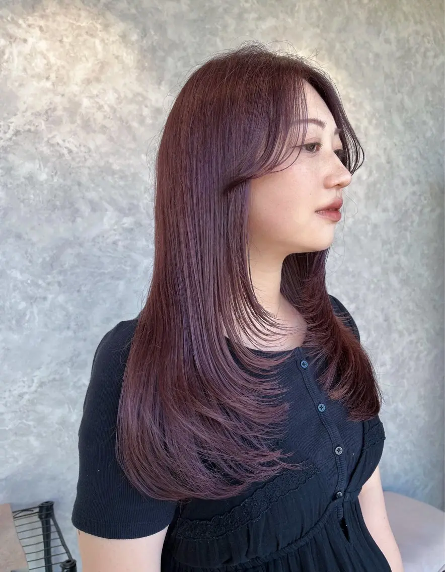 ロング レイヤーカット カット ヘアカラー トリートメント レイヤー/韓国ヘア yunaのヘアスタイル