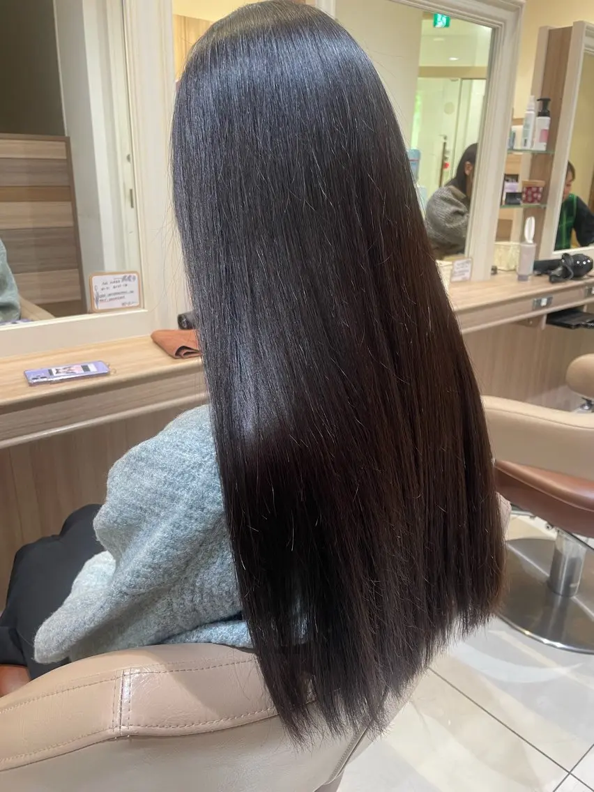 ロング パーマ カット 縮毛矯正 トリートメント 韓国ヘアメイク🎀/ 縮毛矯正✨山本媛香のヘアスタイル