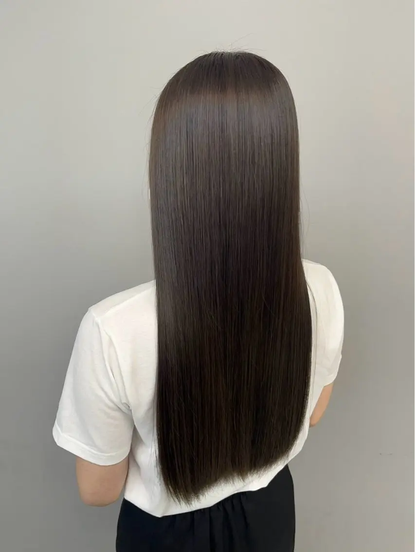 ロング 縮毛矯正 縮毛矯正 中山 達斗のヘアスタイル