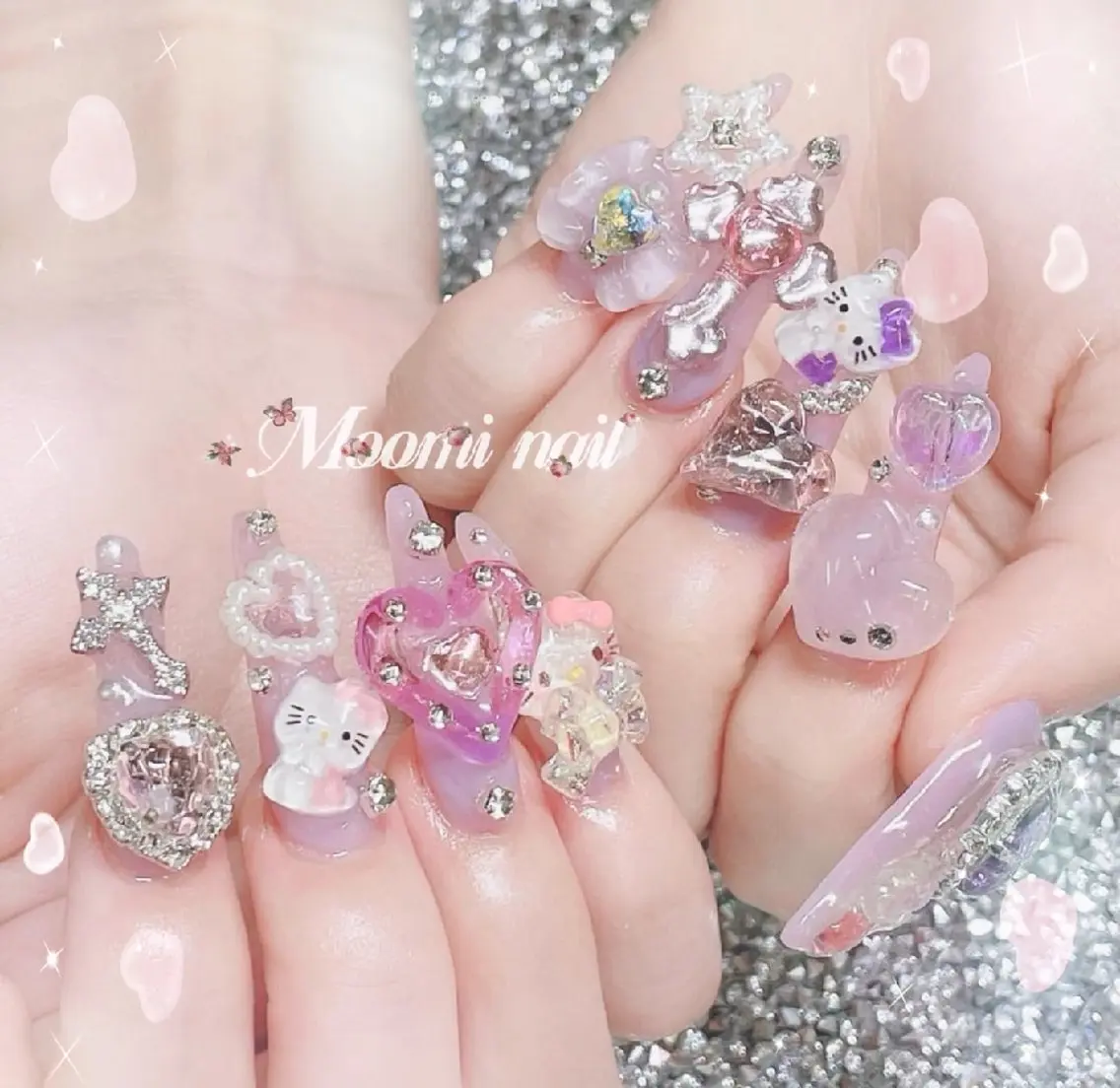 ネイル アートネイル 成人式 長さ出し フットネイル フレンチネイル moomi nail スカルプ専門のネイルデザイン