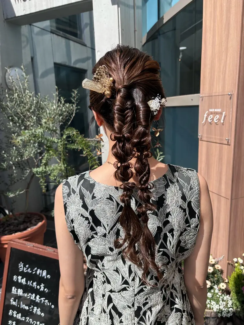 ロング ヘアアレンジ ヘアセット しみず さくら🌸のヘアスタイル