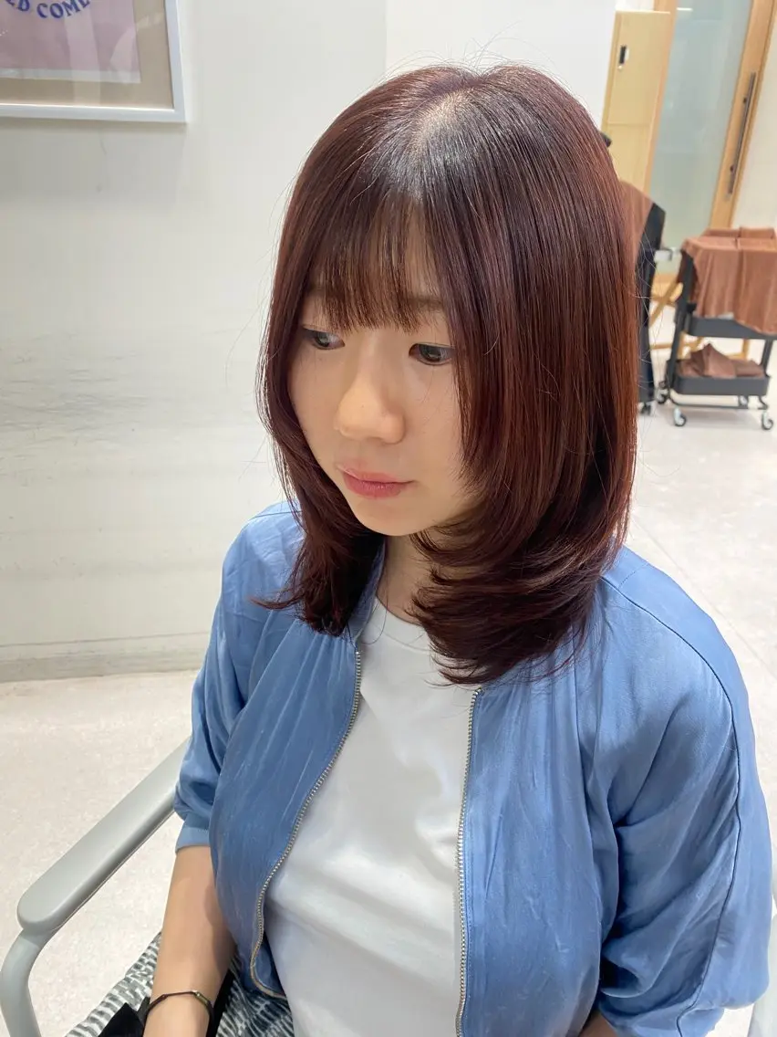 ミディアム カラー カット ヘアカラー トリートメント 🍓暖色カラー🍓 fuminaのヘアスタイル