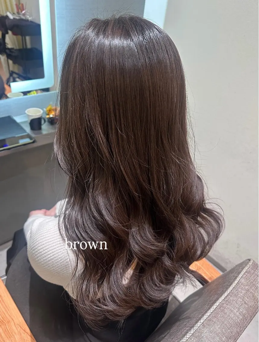 セミロング カラー ヘアアレンジ ブラウンカラー 韓国風ヘア カット ヘアカラー トリートメント 🇰🇷韓国ｽﾀｲﾙ ﾚｲﾔｰ/ayanaのヘアスタイル