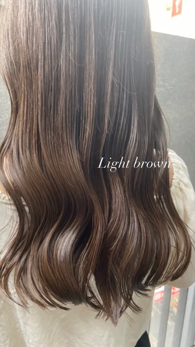 ミディアム 艶暖色カラー🍒 縮毛矯正ほののヘアスタイル