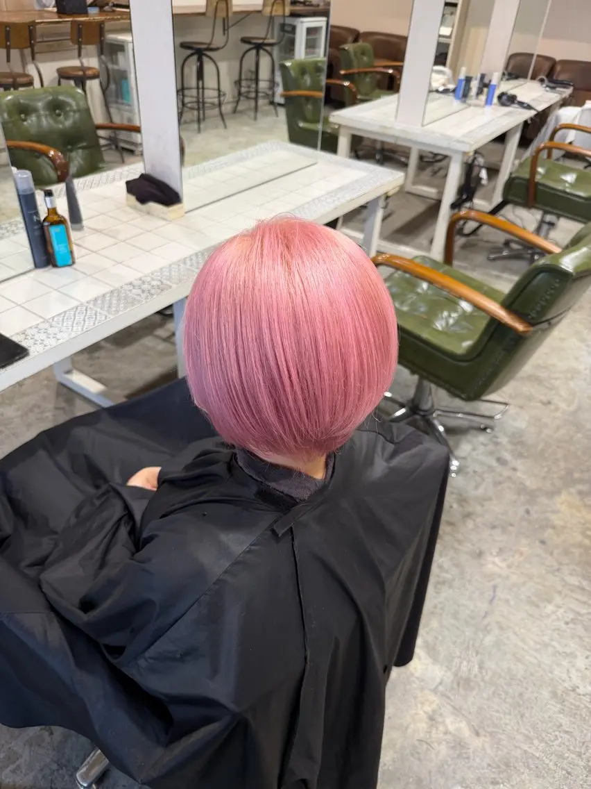 ショート カラー ヘアアレンジ ピンクカラー カット ヘアカラー トリートメント ヘアセット 🍀 カトウケイゴ🍀のヘアスタイル