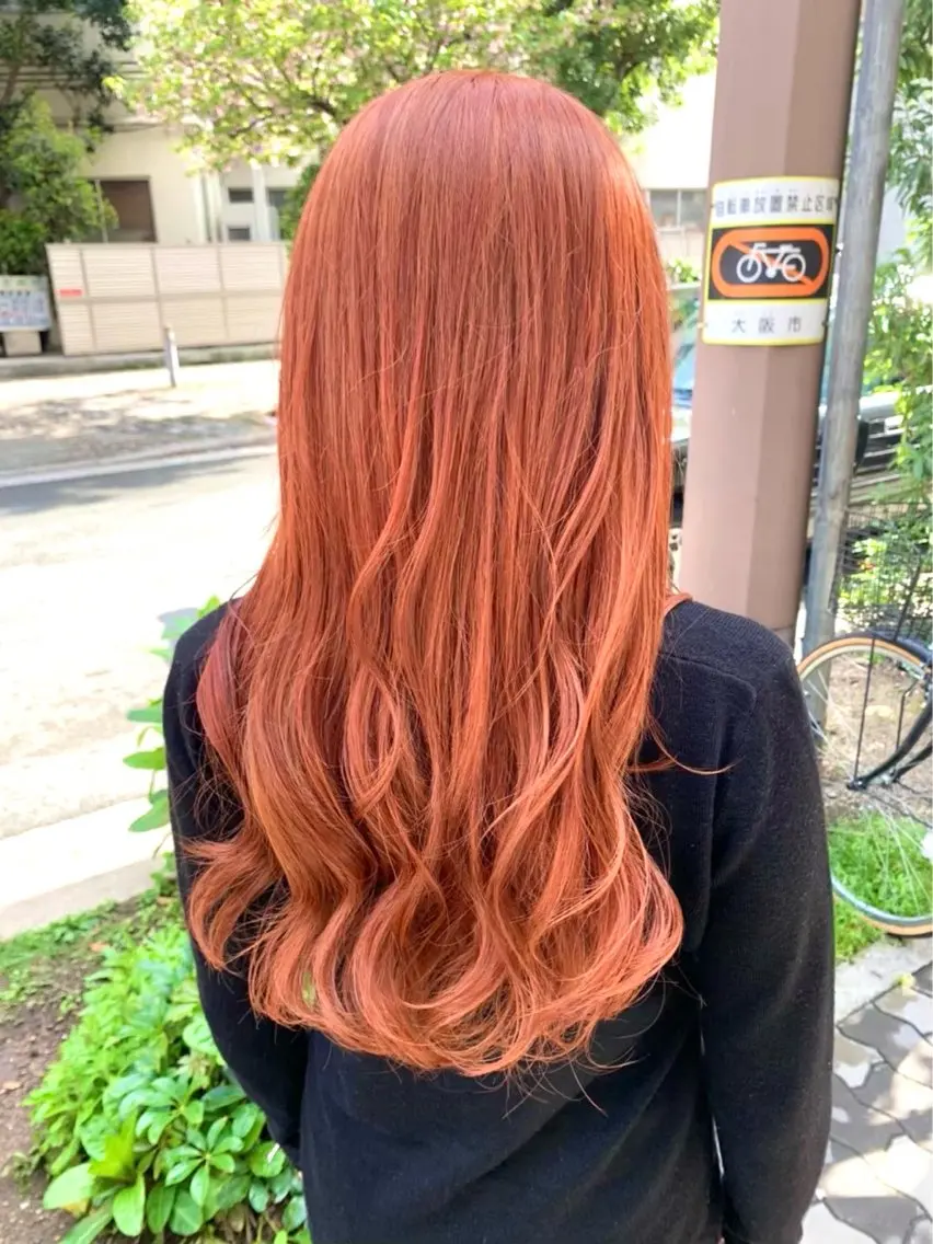 ロング カラー オレンジ cocotte🫧 kotomiのヘアスタイル