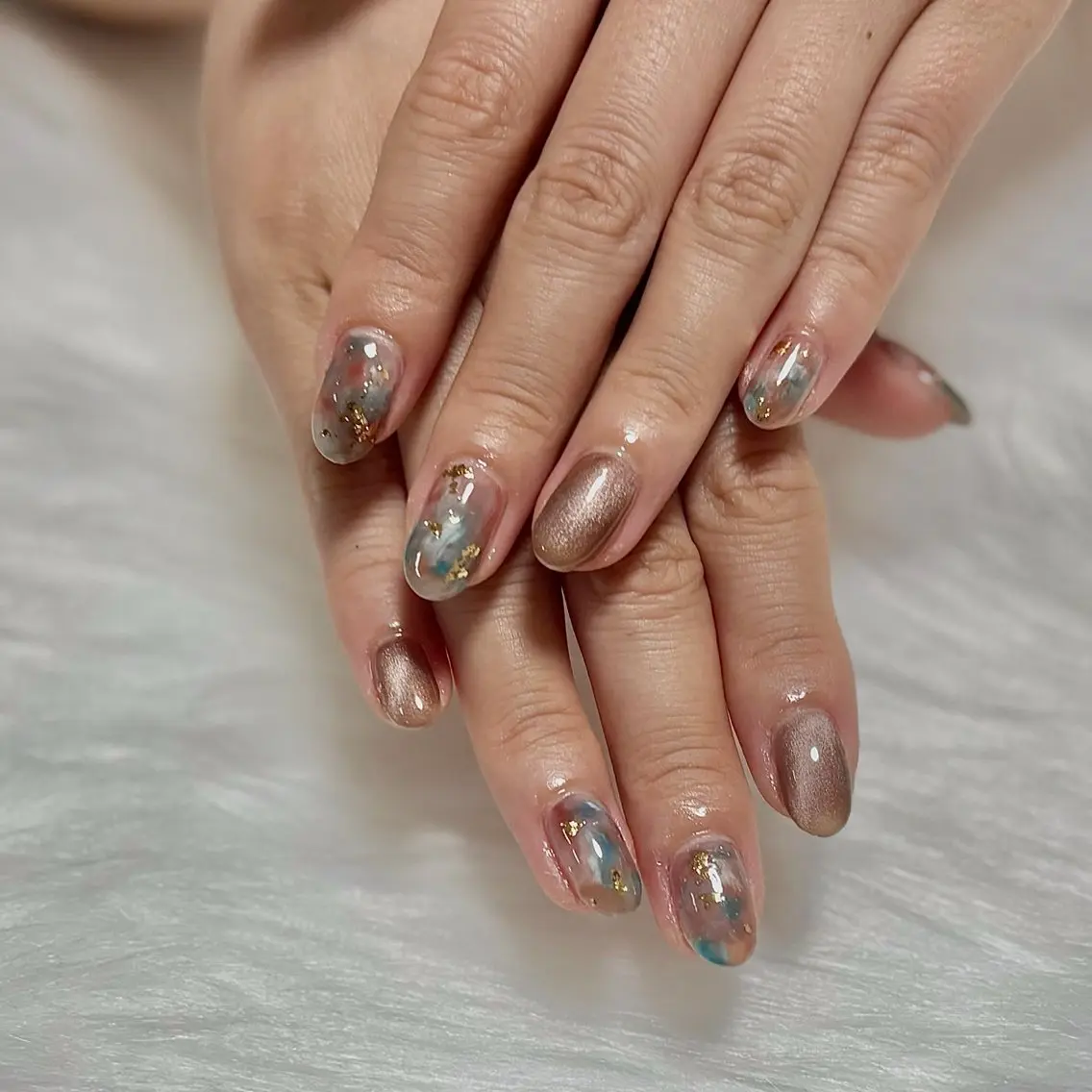 ネイル ラメ(グリッター) ミラーネイル ニュアンスネイル オフィスネイル ハンドネイル PROVE 彩華のネイルデザイン